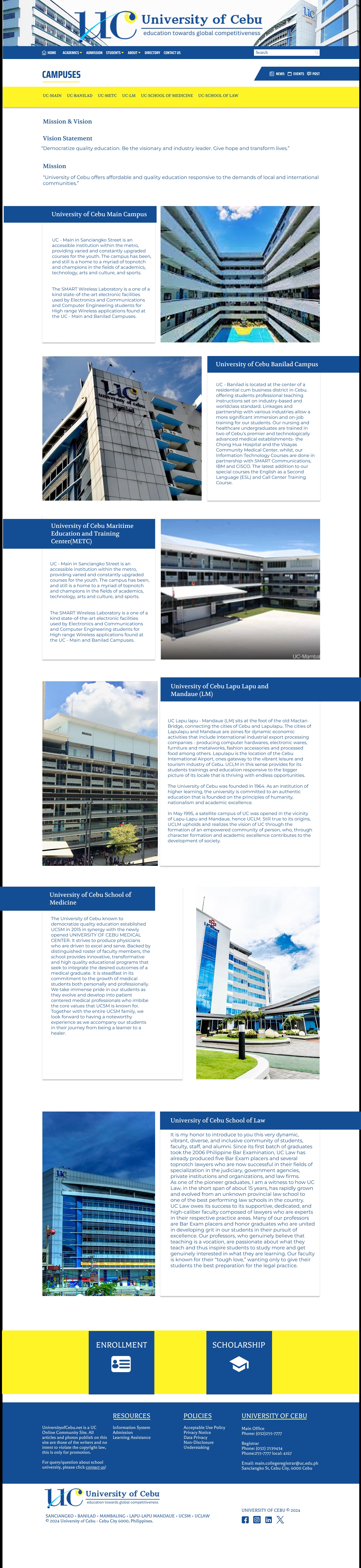 Campuses Page - Mission & Locations